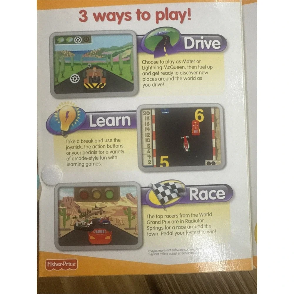 Fisher Price Smart Cycle Cartridge Disney Pixar Cars 2 New 2010 Learning Arcade
